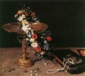 Naturaleza muerta con guirnalda de flores y tazza dorada flamenca Jan Brueghel el Viejo
